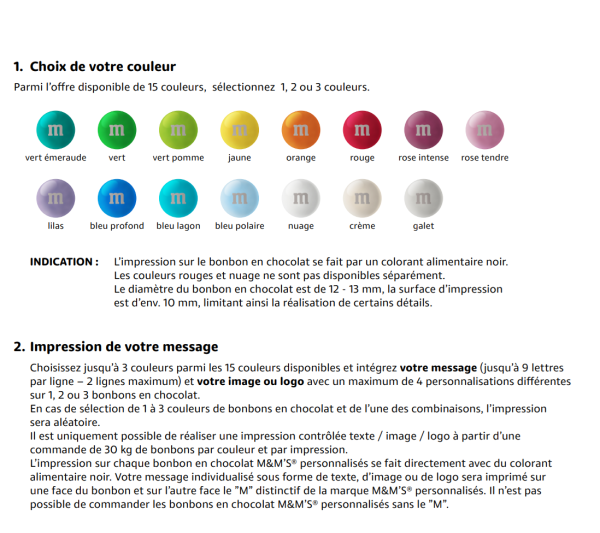 M&M’S® avec phrase ou logo personnalisé - 7 gr