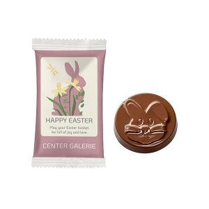 Lapin de Pâques au chocolat 35% de cacao - Sachet personnalisable - Goodies personnalisés