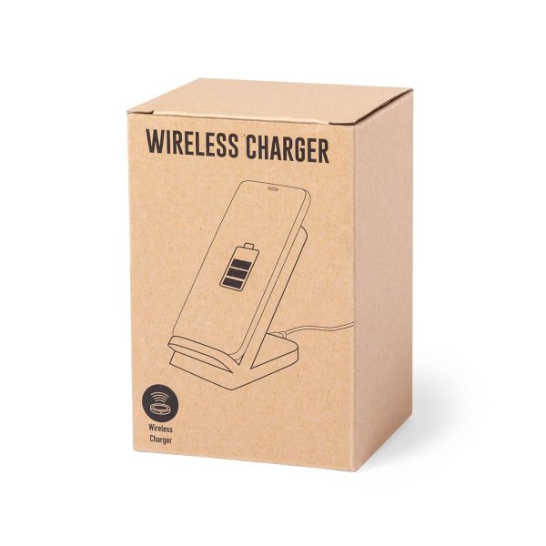 Boîte Chargeur induction personnalisable en bambou - 10 W