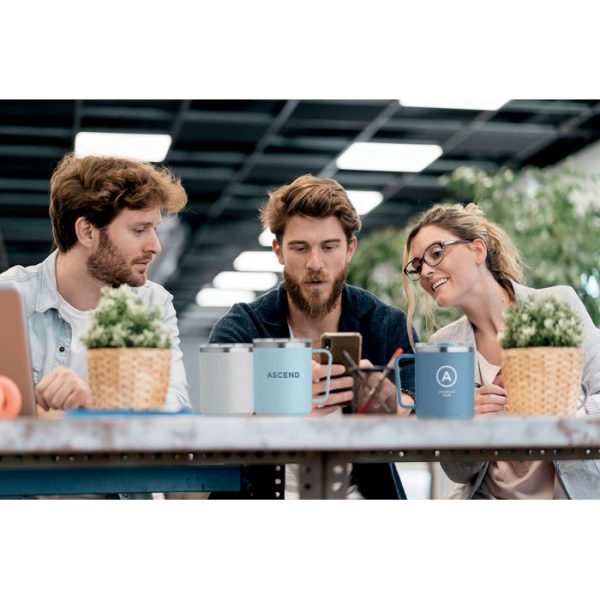 Mug double paroi personnalisable en inox recyclé - 400 ml