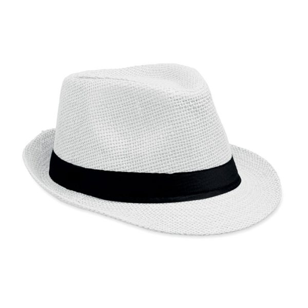 Chapeau de paille avec bande noire - Ø 27 x 12 cm personnalisé