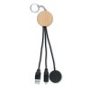 Porte-clés en bambou avec câble de chargement 4-en-1 - 60W personnalisé