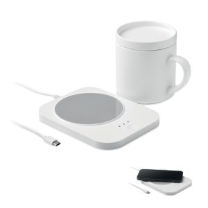 Chargeur sans fil chauffe-tasse 2 en 1 - 15W personnalisé