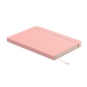 Carnet A5 recyclé avec 96 feuilles lignées Rose bébé personnalisé