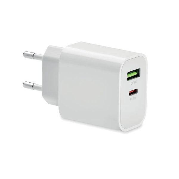 Chargeur 2 ports USB avec charge rapide - 18W personnalisé