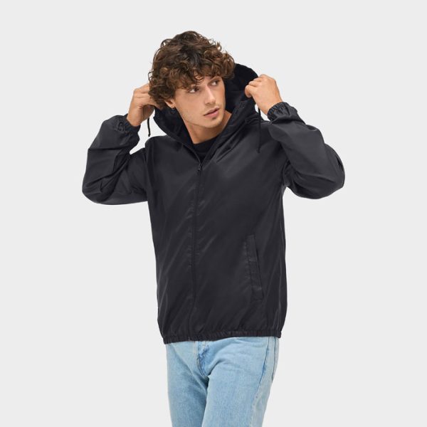 Coupe vent unisexe déperlant en polyester recyclé Rouge personnalisé