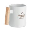 Mug en céramique avec poignée en bois - 320 ml personnalisé