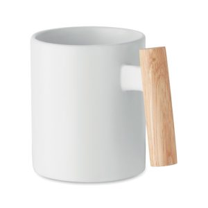 Mug en céramique avec poignée en bois - 320 ml personnalisé