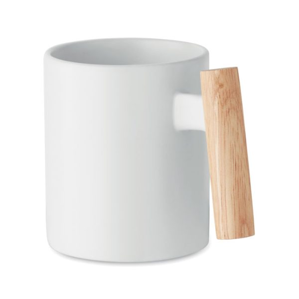 Mug en céramique avec poignée en bois - 320 ml personnalisé