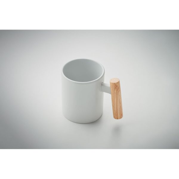 Mug en céramique avec poignée en bois - 320 ml personnalisé