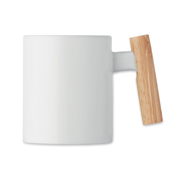 Mug en céramique avec poignée en bois - 320 ml personnalisé