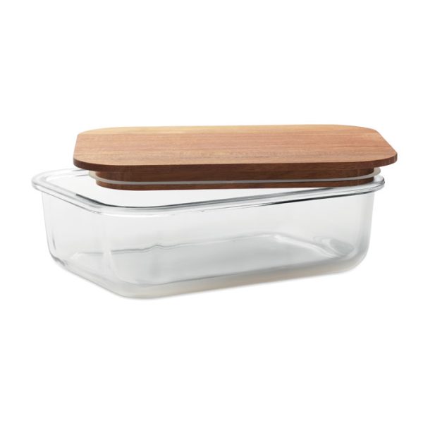 Lunch box verre et bois d'acacia certifié FSC - 800 ml personnalisé