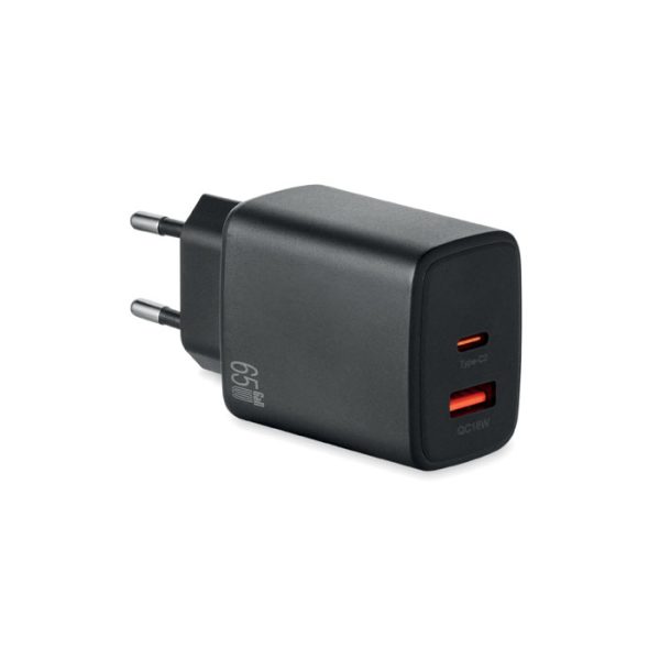 Chargeur mural 65 W USB-A et C personnalisé