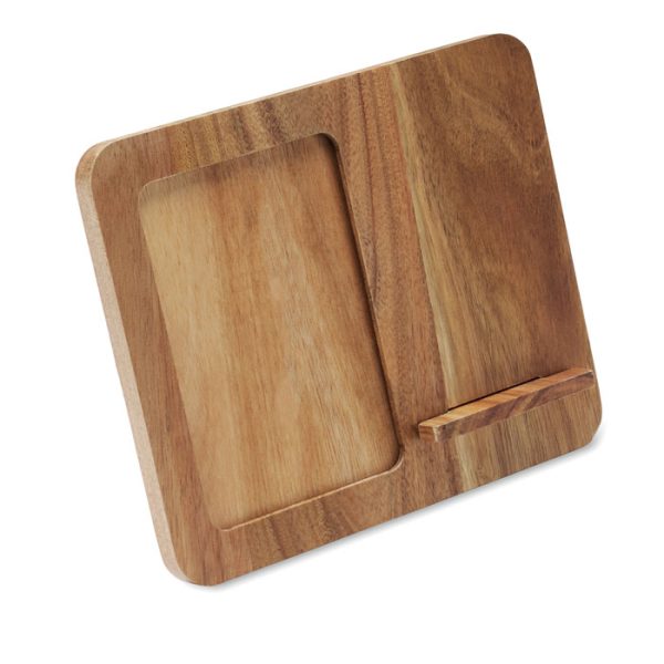 Chargeur sans fil 15W en bois d'acacia personnalisé