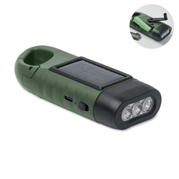 Torche 3 LED panneau solaire et dynamo personnalisé
