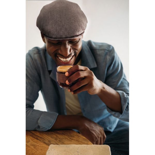 2 tasses à café en verre avec poignée en noyer - 2 x 120 ml personnalisé