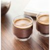 2 tasses à café en verre avec poignée en noyer - 2 x 120 ml personnalisé
