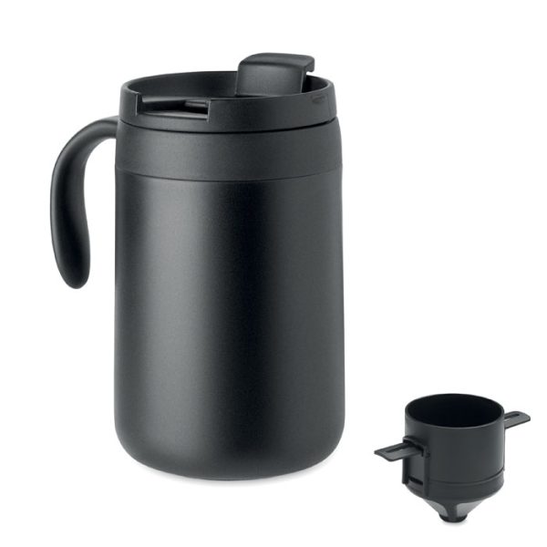 Mug isotherme avec filtre à café réutilisable - 450 ml personnalisé