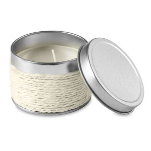 Bougies parfumées avec boîte en métal personnalisé Blanc personnalisé