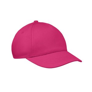 Casquette coton 5 pans pour enfant - 180 gr/m² Fuchsia personnalisé