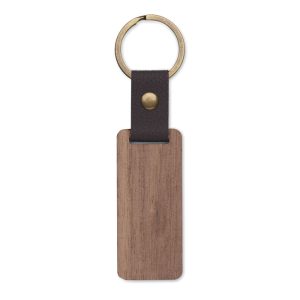 Porte clés en bois de noyer personnalisé