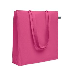 Tote bag soufflet en coton équitable FairTrade - 180 gr/m² Fuchsia personnalisé