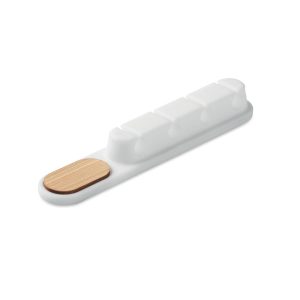 Organisateur de câbles en silicone et bambou personnalisé