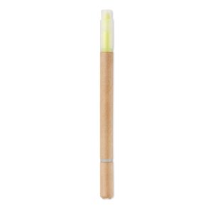 Stylo bille avec surligneur jaune 2 en 1 personnalisé