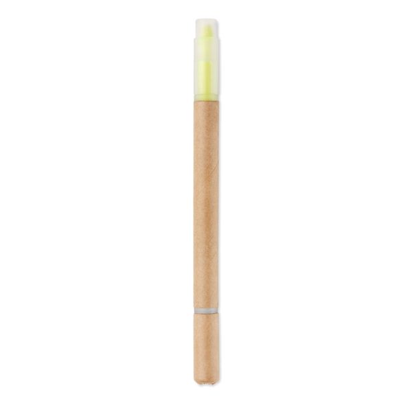 Stylo bille avec surligneur jaune 2 en 1 personnalisé