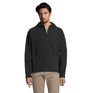 Softshell homme à capuche 340 gr/m² - REPLAY Noir personnalisé